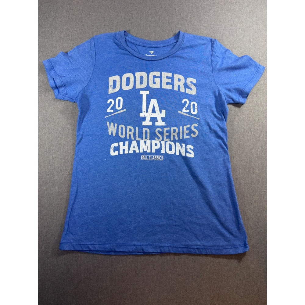 Fanatics LA Dodgers 2020 World Series Champions Roster T-Shirt Blue XL Womens